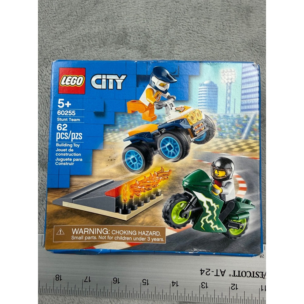 LEGO City 60255 Stunt Team Building Toy Kids Blue ATV Motorcycle 62 Pieces